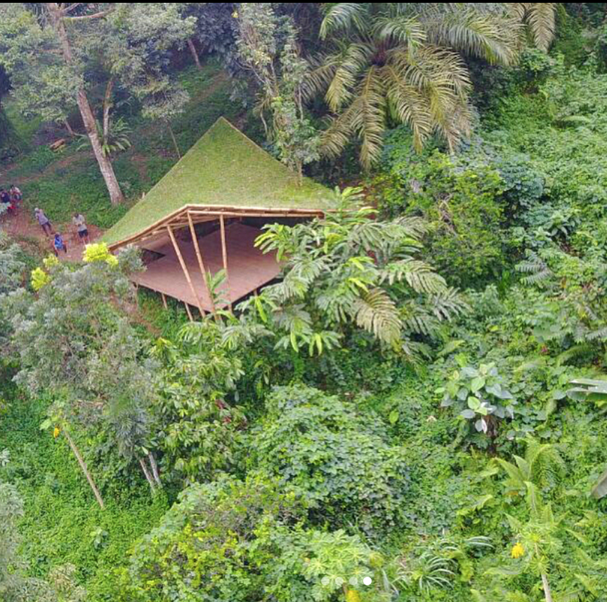 Glamping platform built on the ground of the orangutang haven project in Northern Sumatra. Photo by Jorg Stamm