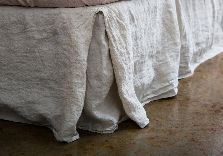 Linen Bedskirt Basix Sable Detail Copy