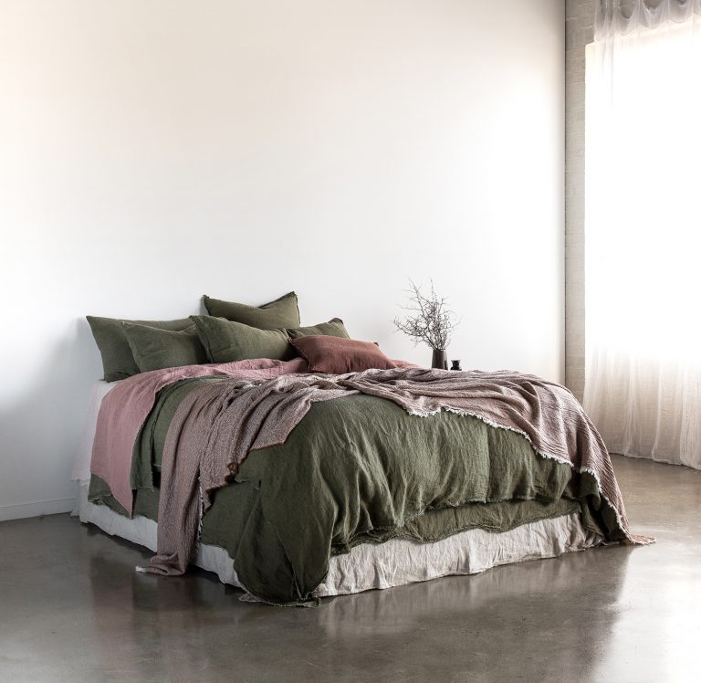 Hale Mercantile Co. Linen Armee Rosa Bed Side
