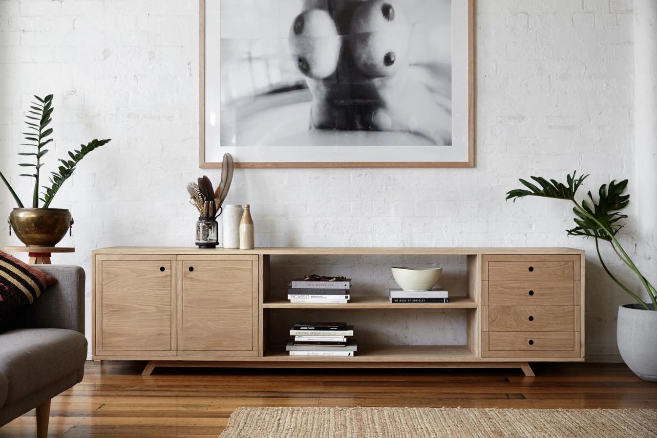 American Oak Sideboard - Timber Entertainment Unit - Made By Morgen