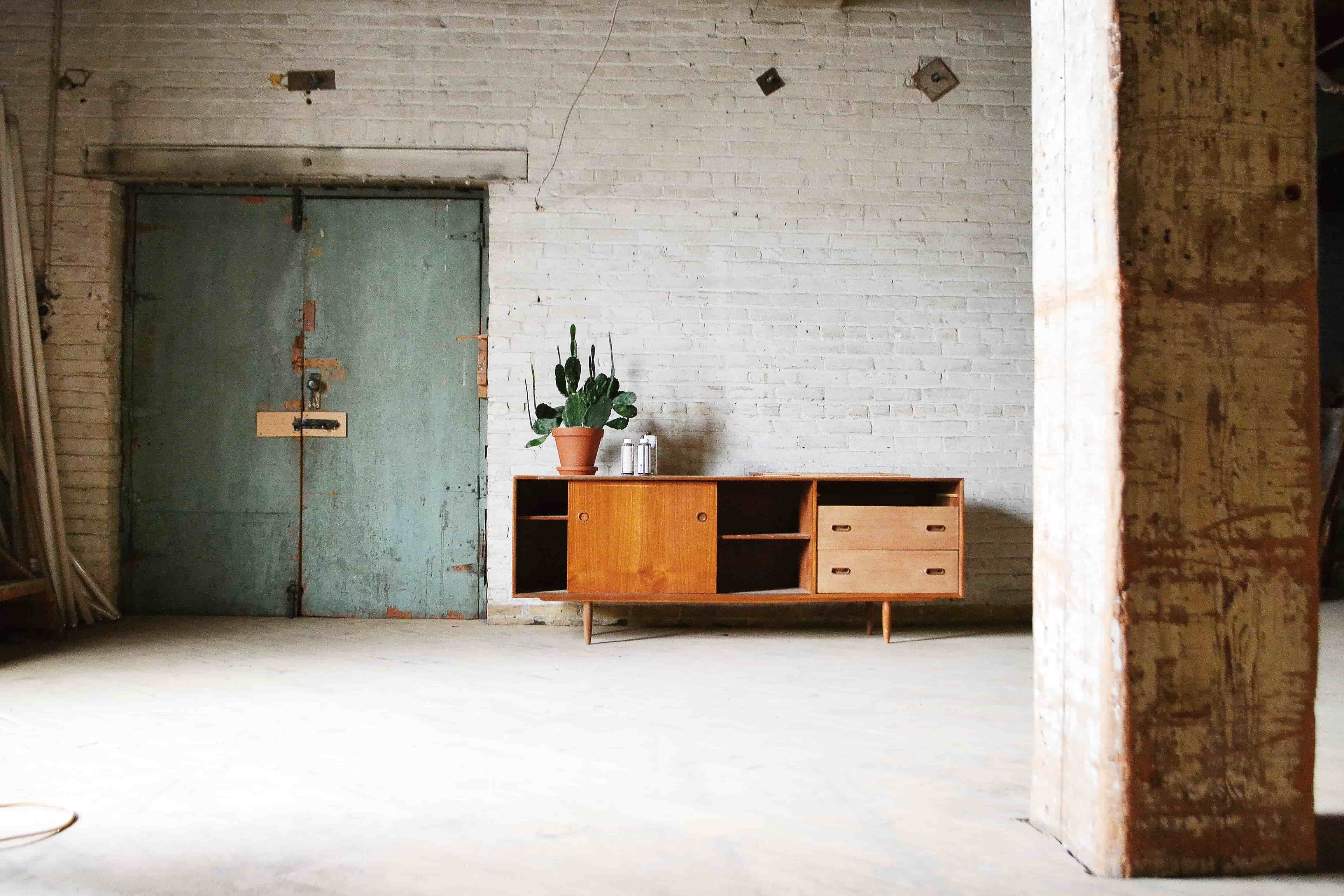 Restored mid century credenza with drawers and shelves