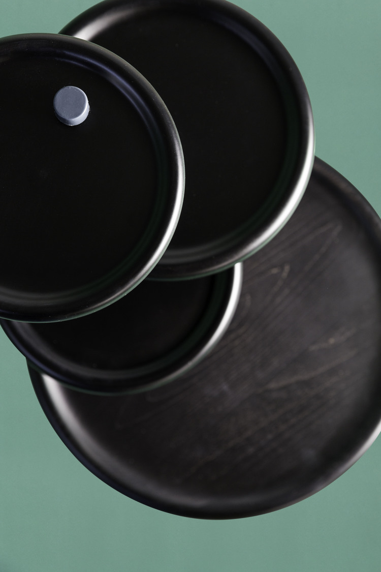 Spin Side Table 2015 - Australian Black Timber Top - Fred Ganim - Design Archive