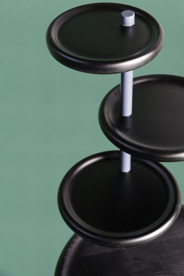 Spin Side Table 2015 - Local Black Timber Aerial View - Fred Ganim - Design Archive