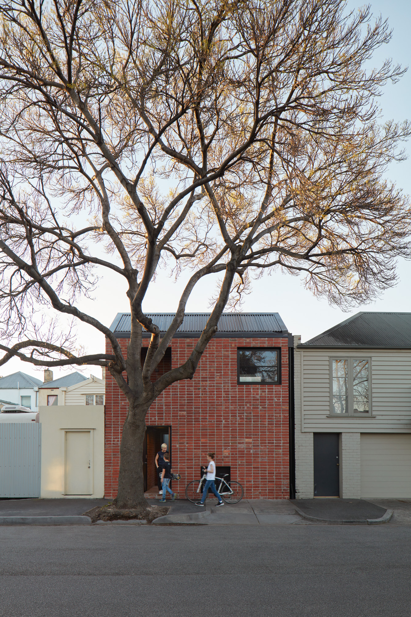 Stack Bond Brickwork Was Used To Give It A Contemporary Edge.