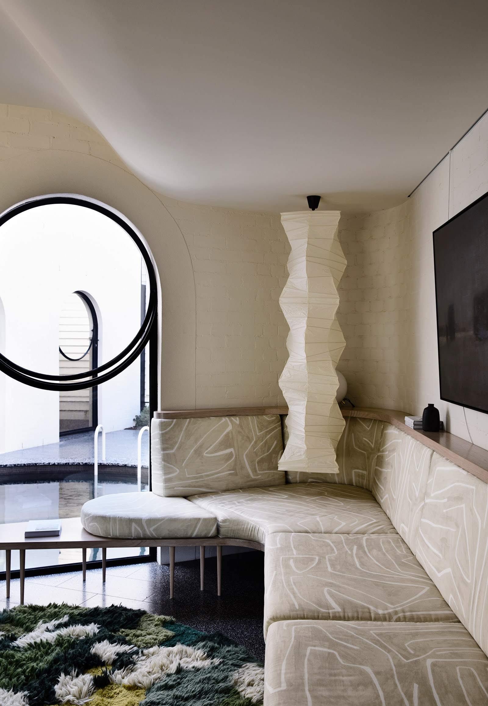 A Pavilion Structure To The Rear Of The Expansive Backyard Was Added, Creating A Walled Courtyard Surrounding The Existing Pool