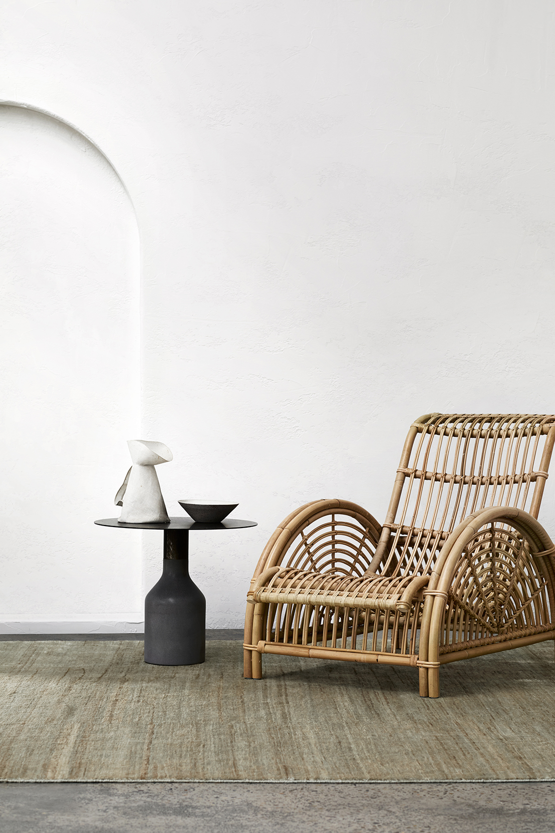 Cement And Timber Flooring, Textured Stucco Walls And Subtle Curves Add A Sense Of Softness To The Spaces, Aligning The Collectio