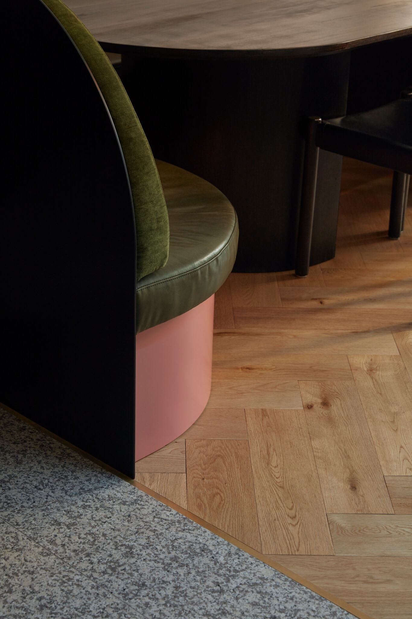 Salvaged Neon Lighting, Brass And Gold Details, Punctuated Pink Hues, And Rich, Dark Furnishings All Feature Throughout The Spa