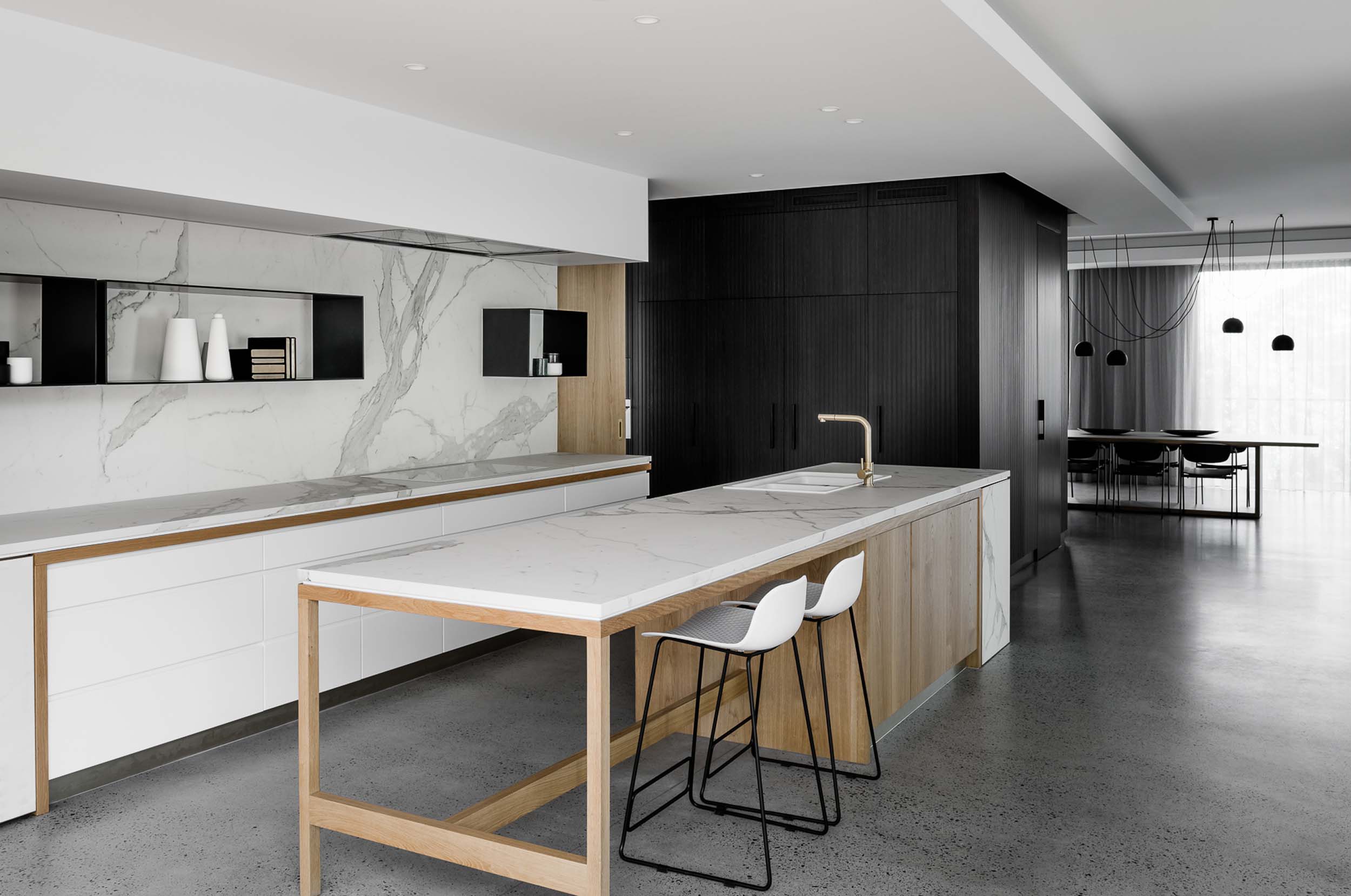 Taylor Pressly Architects Interior Design For The Oreo House Plays With Form, Texture And Contrast.