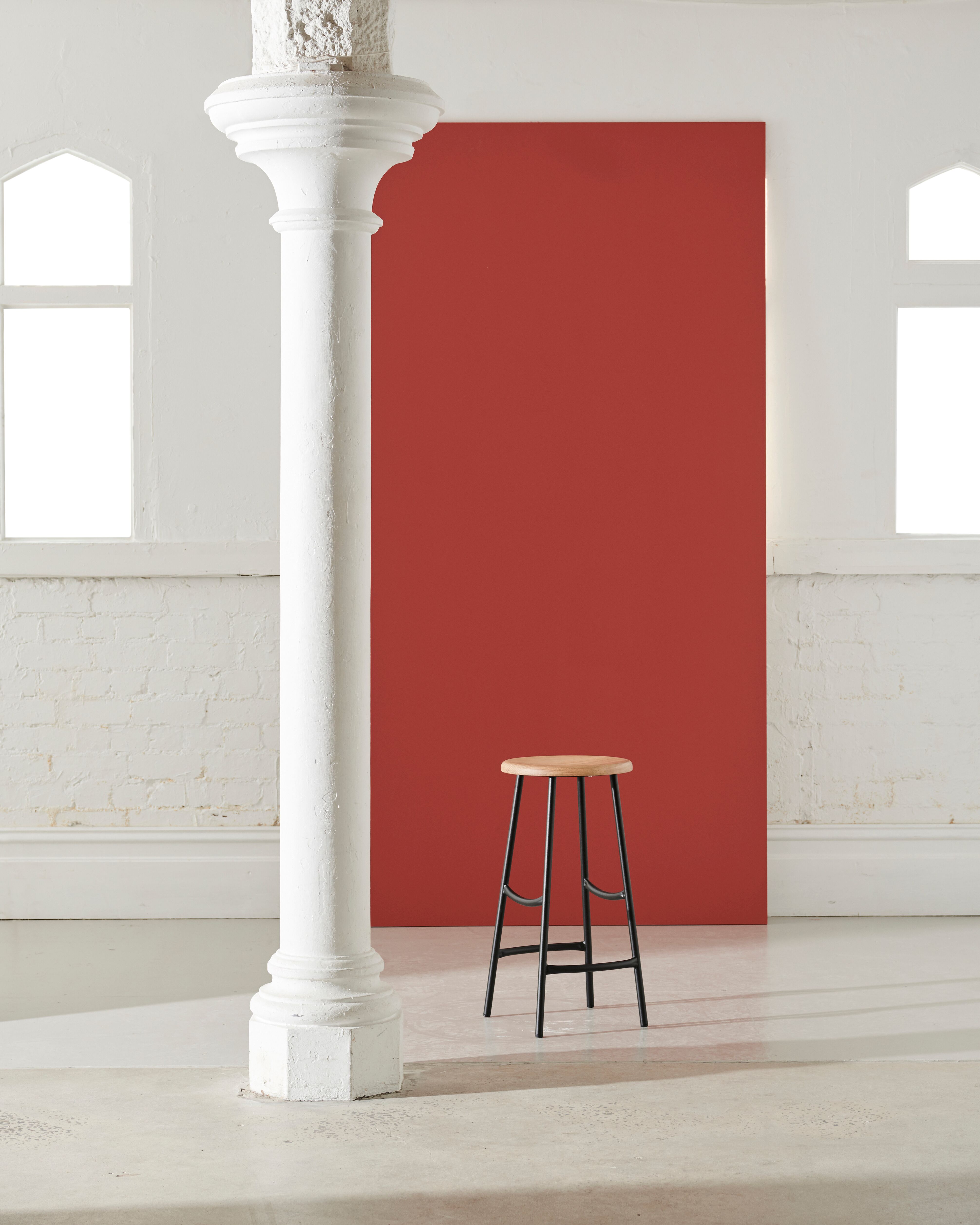 The Archie Stools Features A Steel Frame Made Up Of Slightly Curved Sections