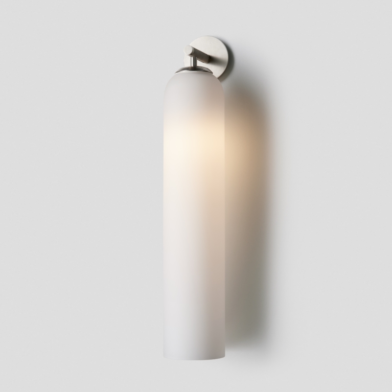 Articolo Studios Float Hover Tall Wall Sconce Satin Nickel Snow On