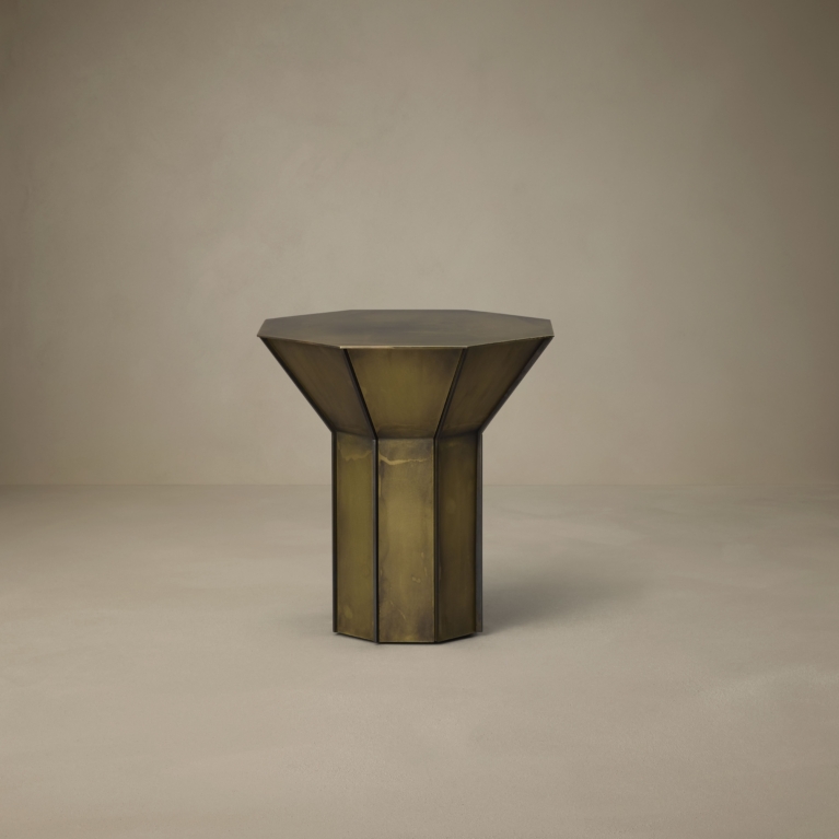 New Hero Articolo Studios Flare Tall Side Table Burnished Brass