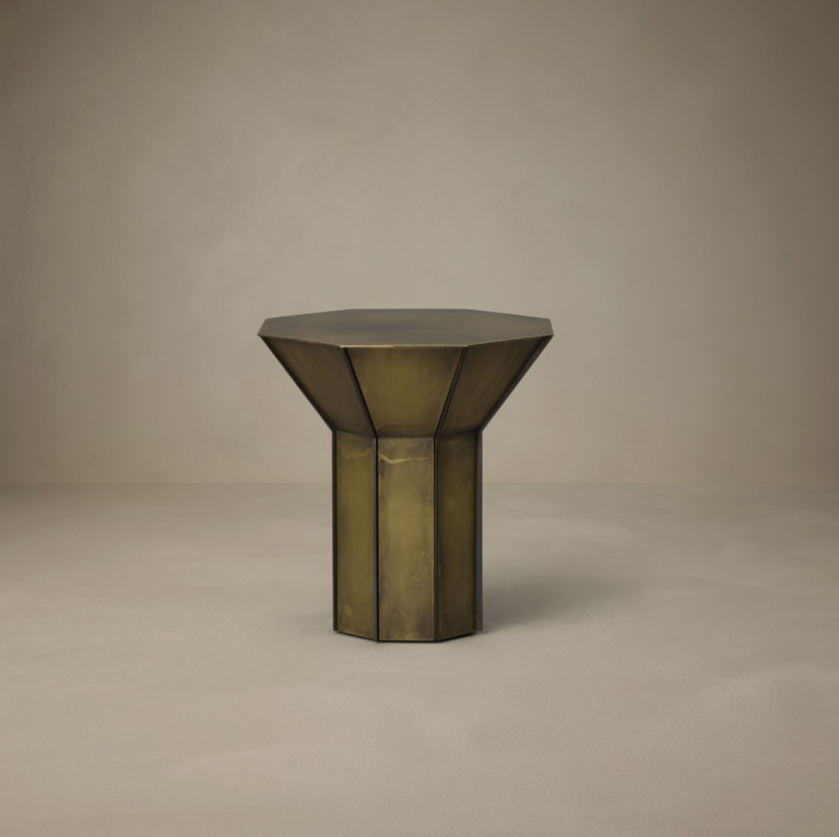 New Hero Articolo Studios Flare Tall Side Table Burnished Brass