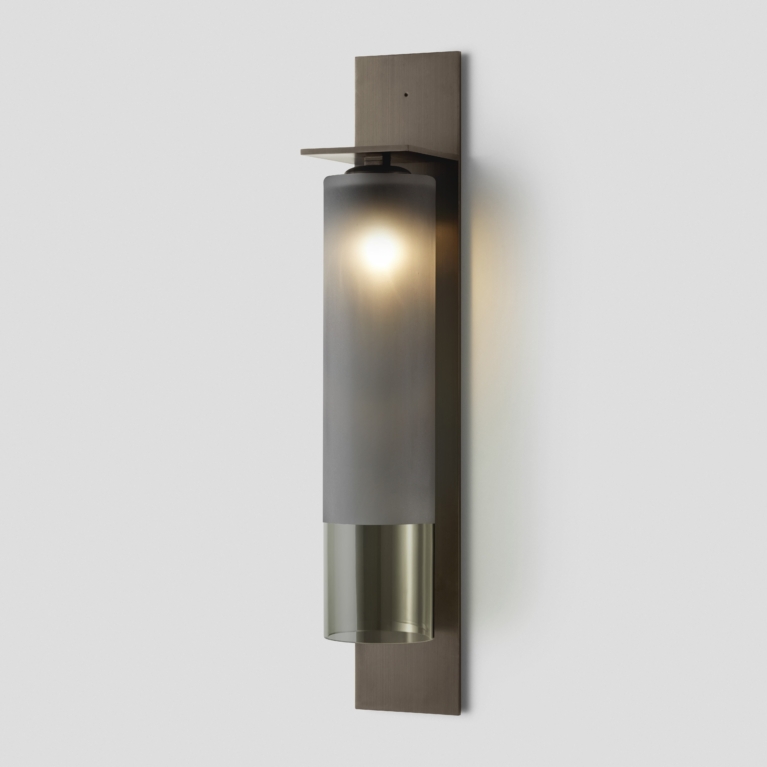 Hero Articolo Studios Eclipse Tall Wall Sconce Exterior Anodised Bronze Grey Frost On