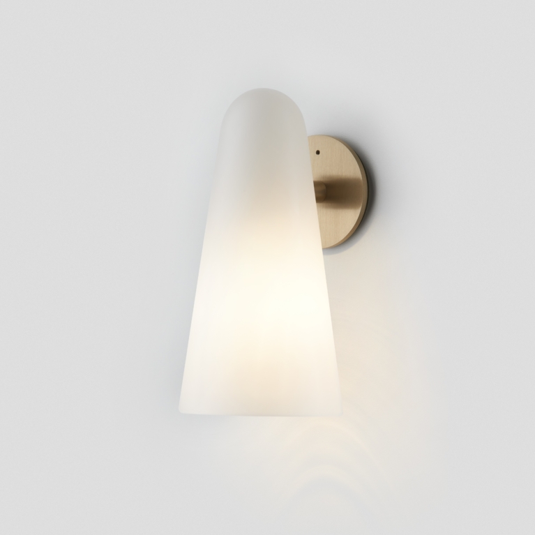 Hero Articolo Studios Domi Wall Sconce Brass White Frost On