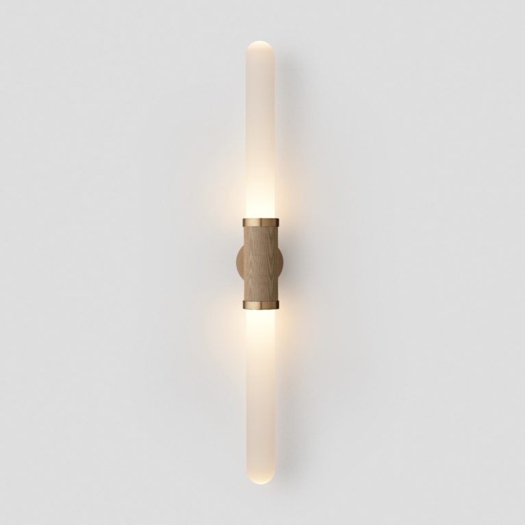 Hero Articolo Studios Scandal Wall Sconce Tall Brass Snow Brass Mesh On