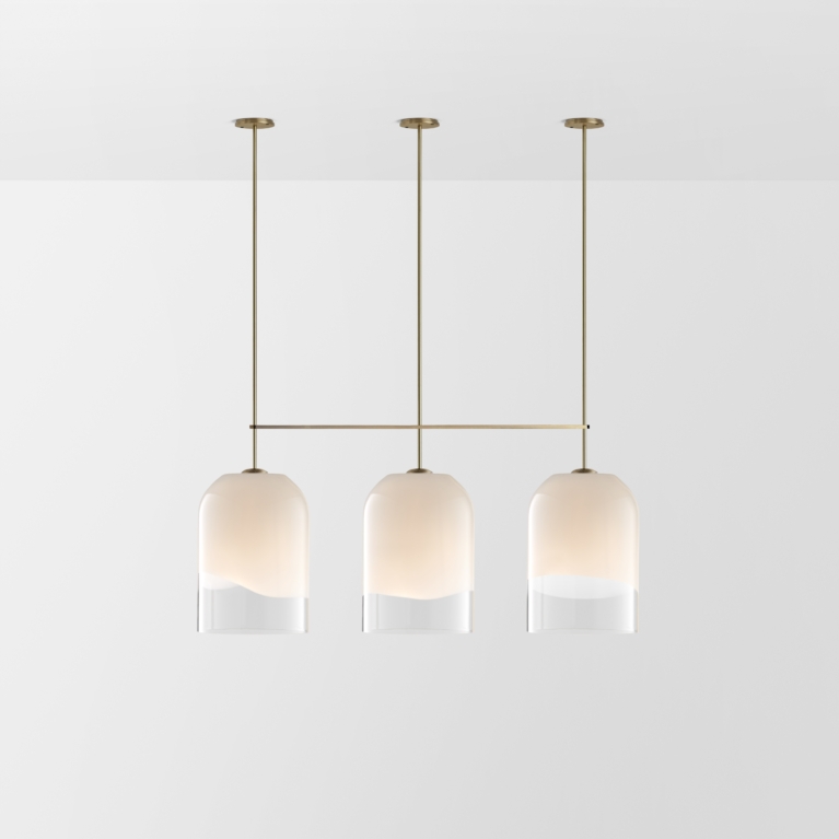 Hero Articolo Lighting Moni Pendant Triple Xl Brass Clear White