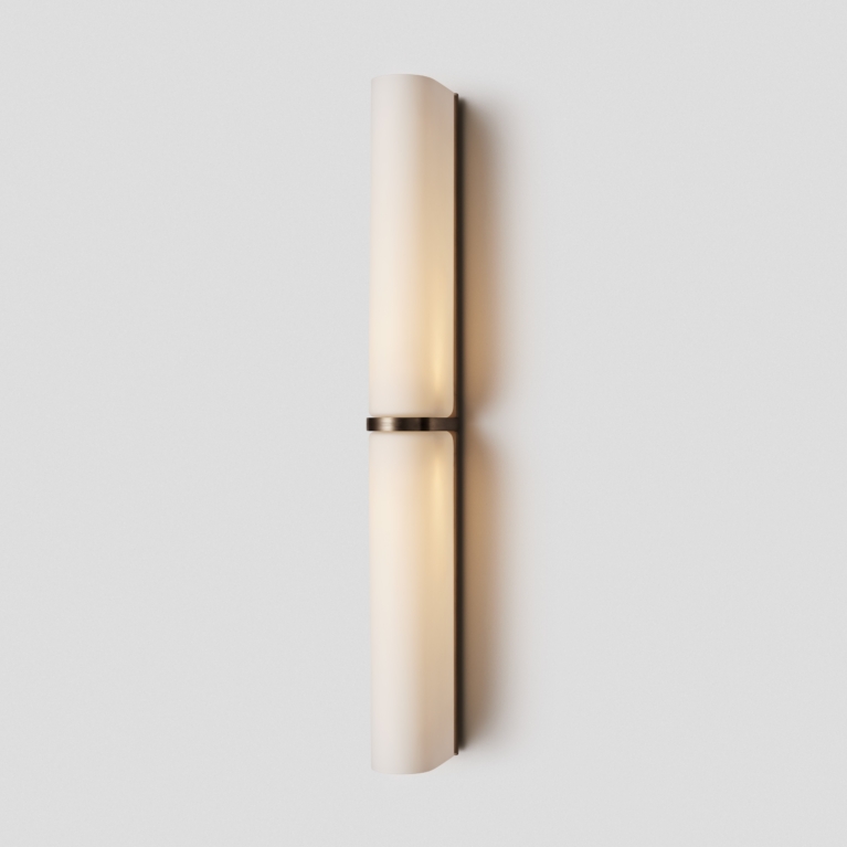 Hero Articolo Studios Slim End To End Wall Sconce Bronze White Frost On