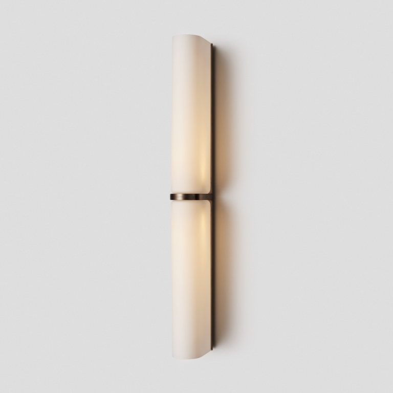 Hero Articolo Studios Slim End To End Wall Sconce Bronze White Frost On