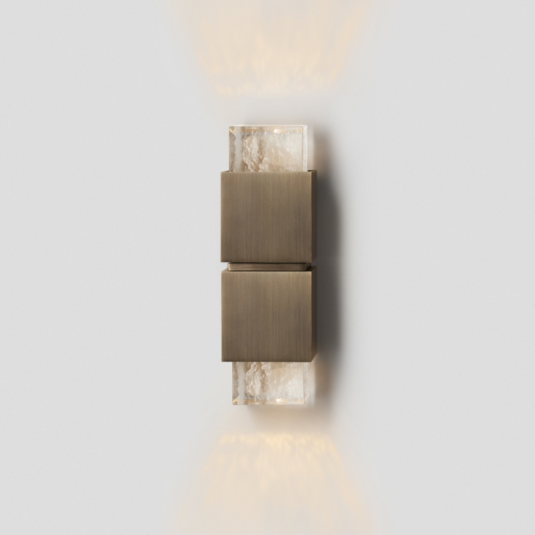 Hero Articolo Studios Cubo Up Down Wall Sconce Bronze Ice On