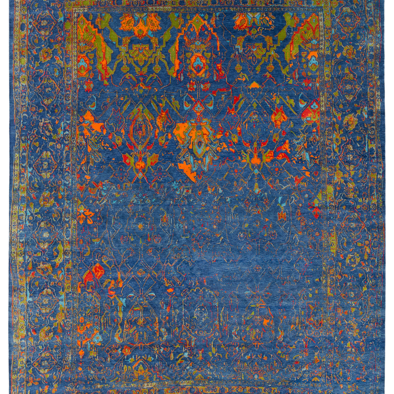 37222 Tabriz Blue 200knot Wool Silk 9'11 X14' T3 Composite