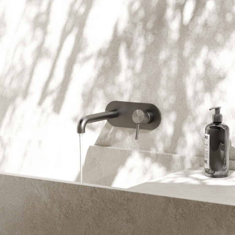 Zen Wall Basin Mixer Graphite.1