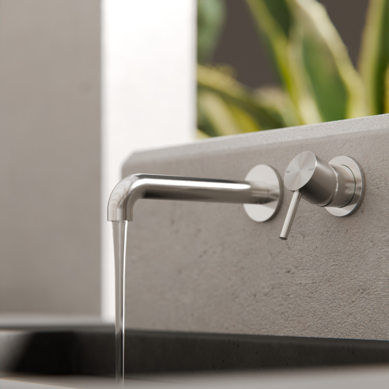 Zen Wall Basin Mixer Brushed.2