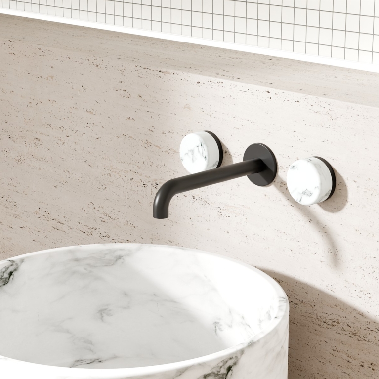 Serenity Arabescato Corchia Matt Black Bathroom (3)