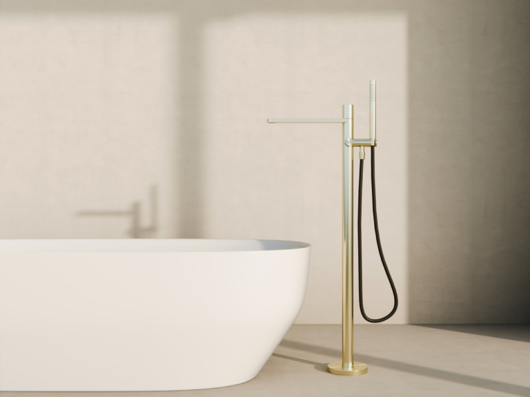 Pure Freestanding Mixer Brushed Gold
