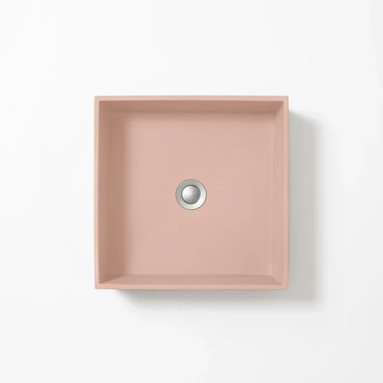 Concrete Basin Baly Square Rose Concrete Studio Plan View