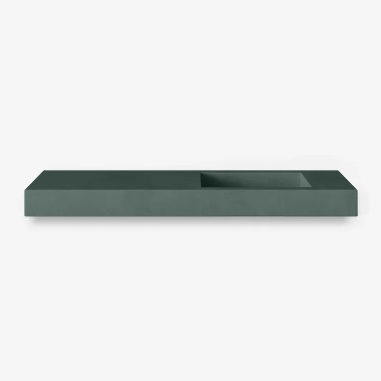 Concrete Vanity Baly Single Teal Concrete Studio Front View