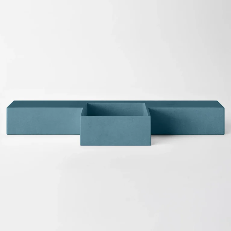 Concrete Vanity Baly Semi Recessed Ocean Concrete Studio Front View