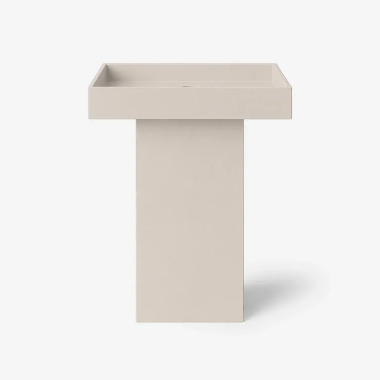 Concrete Pedestal Basin Husk Concrete Studio Front View