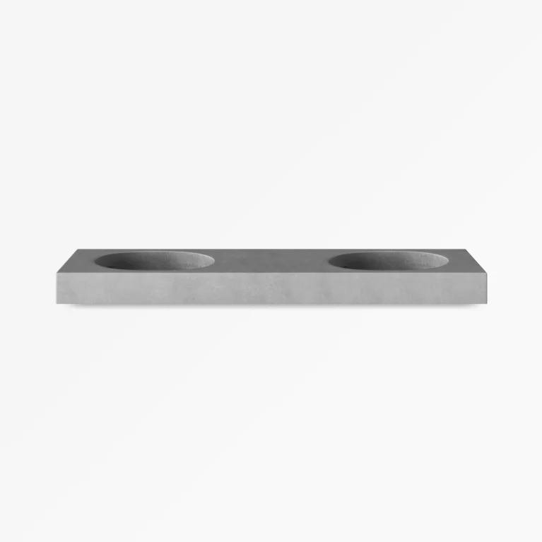 Concrete Vanity Kaarla Oval Double Basin Mid Grey Concrete Studio