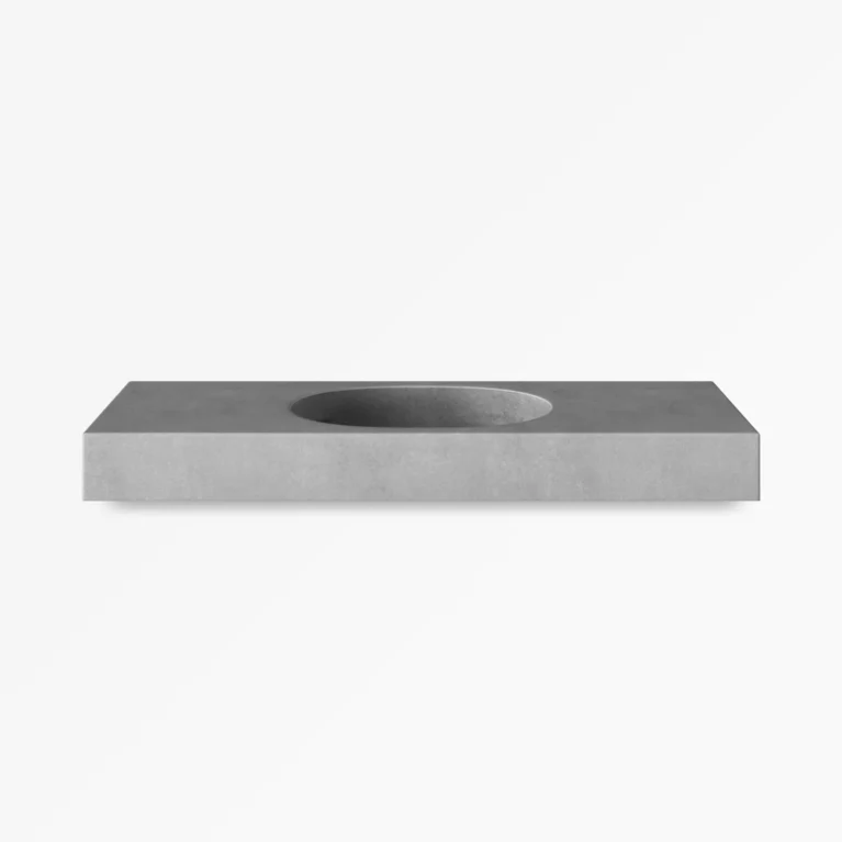Concrete Vanity Kaarla Oval Single Basin Mid Grey Concrete Studio