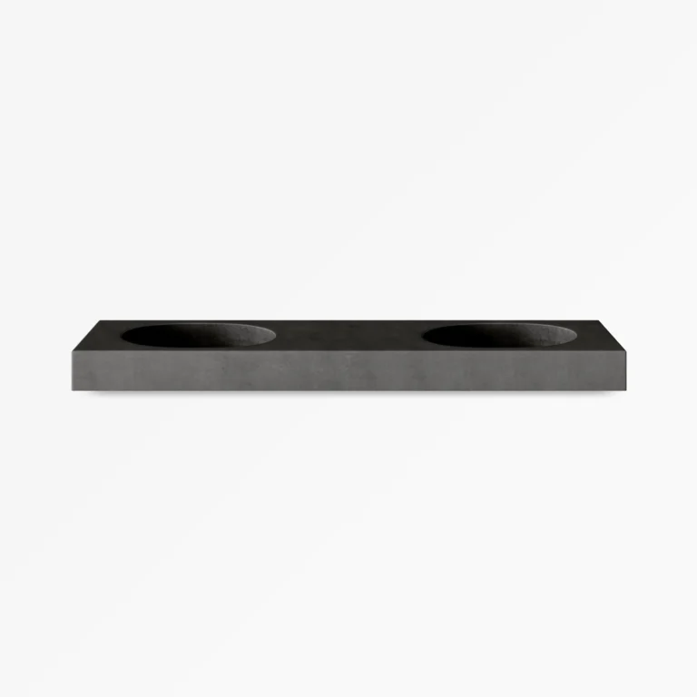 Concrete Vanity Kaarla Oval Double Basin Dark Grey Concrete Studio