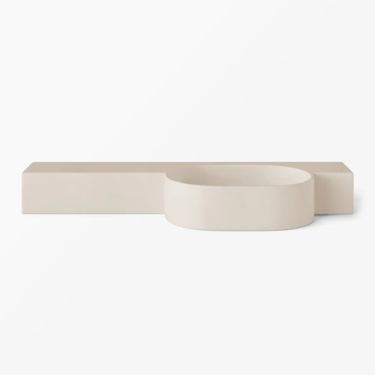 Concrete Vanity Kaarla Oval Semi Recessed Basin Husk Concrete Studio