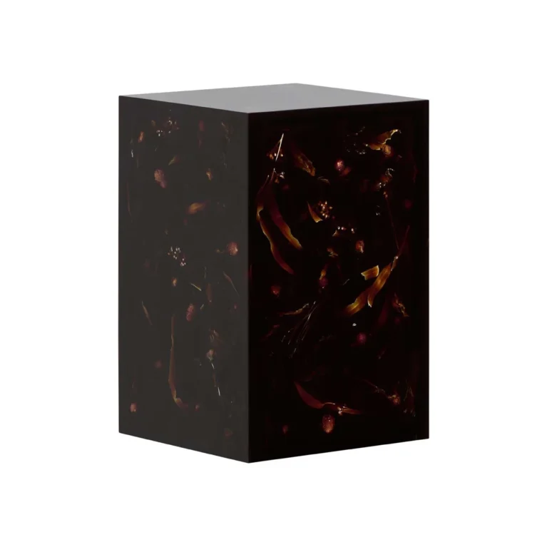 Amber Square Side Table Deep Etch